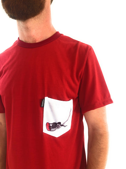 Camiseta Trankilo Pocket Surf Burdeos